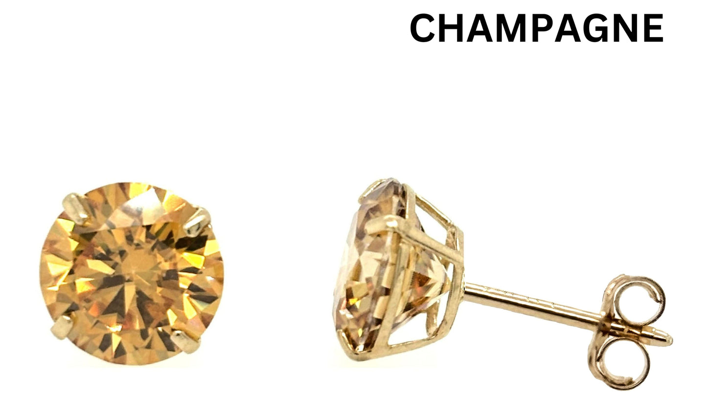 Moissanite 14k gold earring