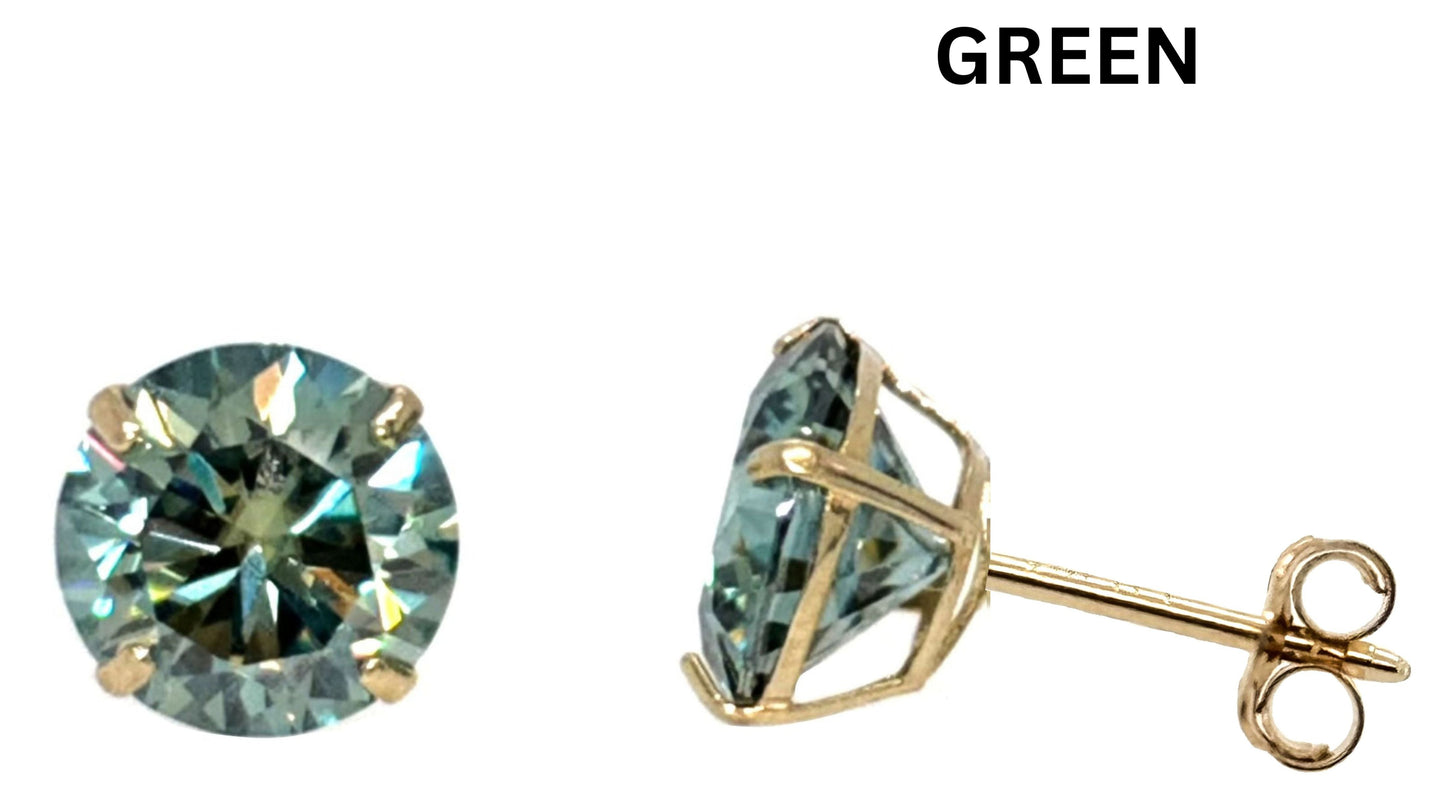 Moissanite 14k gold earring