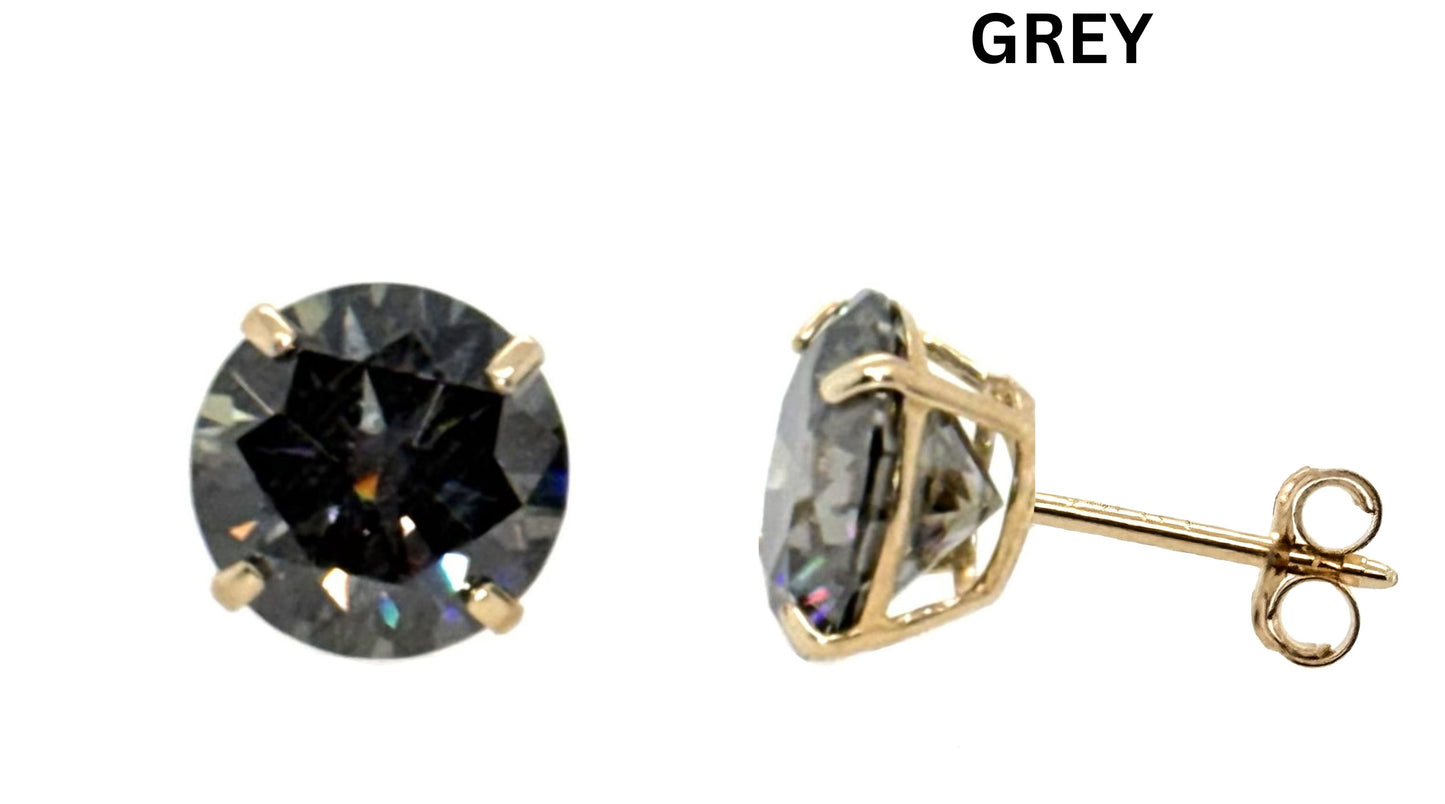 Moissanite 14k gold earring
