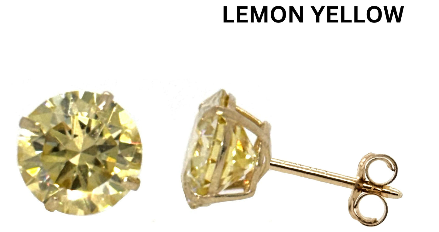 Moissanite 14k gold earring