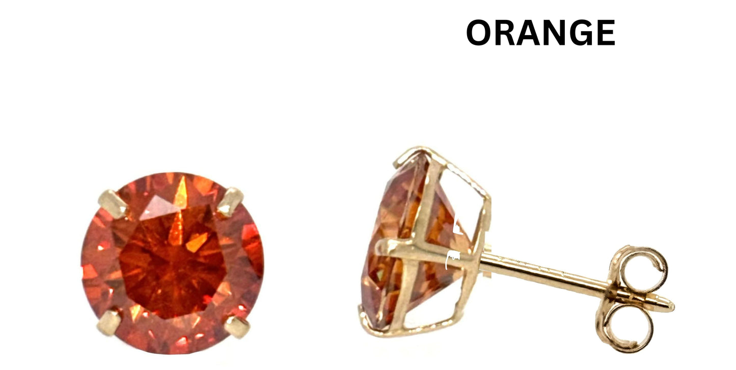 Moissanite 14k gold earring