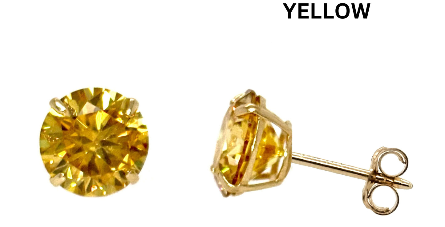 Moissanite 14k gold earring