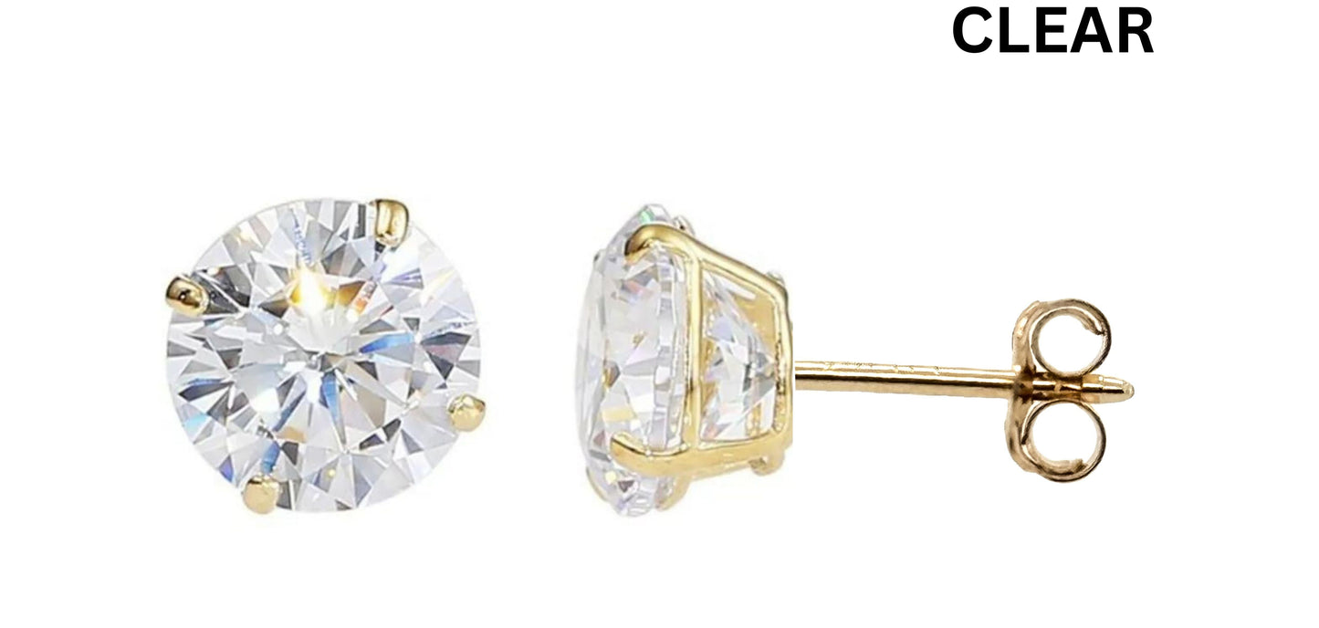 Moissanite 14k gold earring