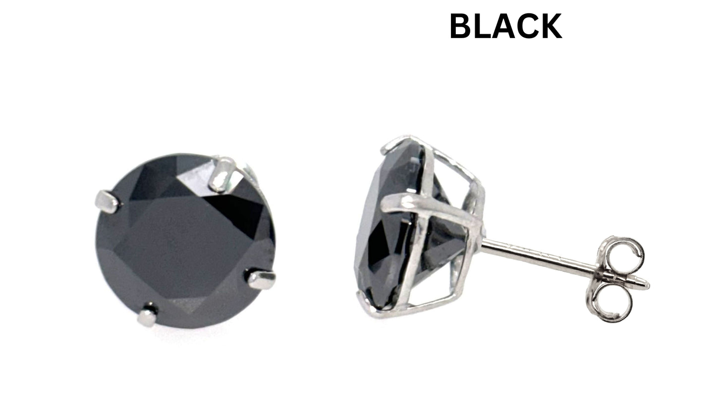 Moissanite 14k white gold earring