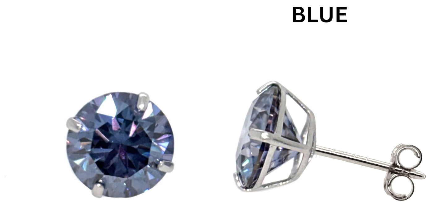Moissanite 14k white gold earring