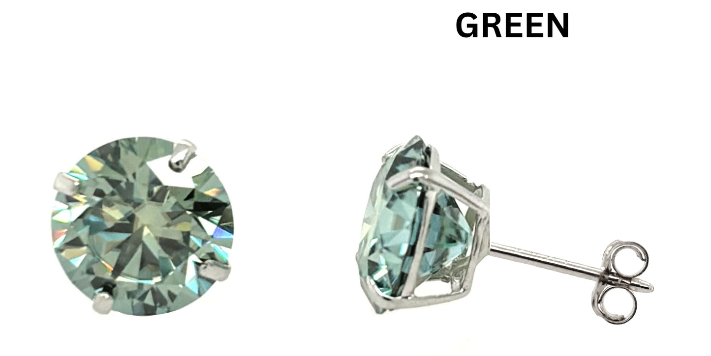 Moissanite 14k white gold earring