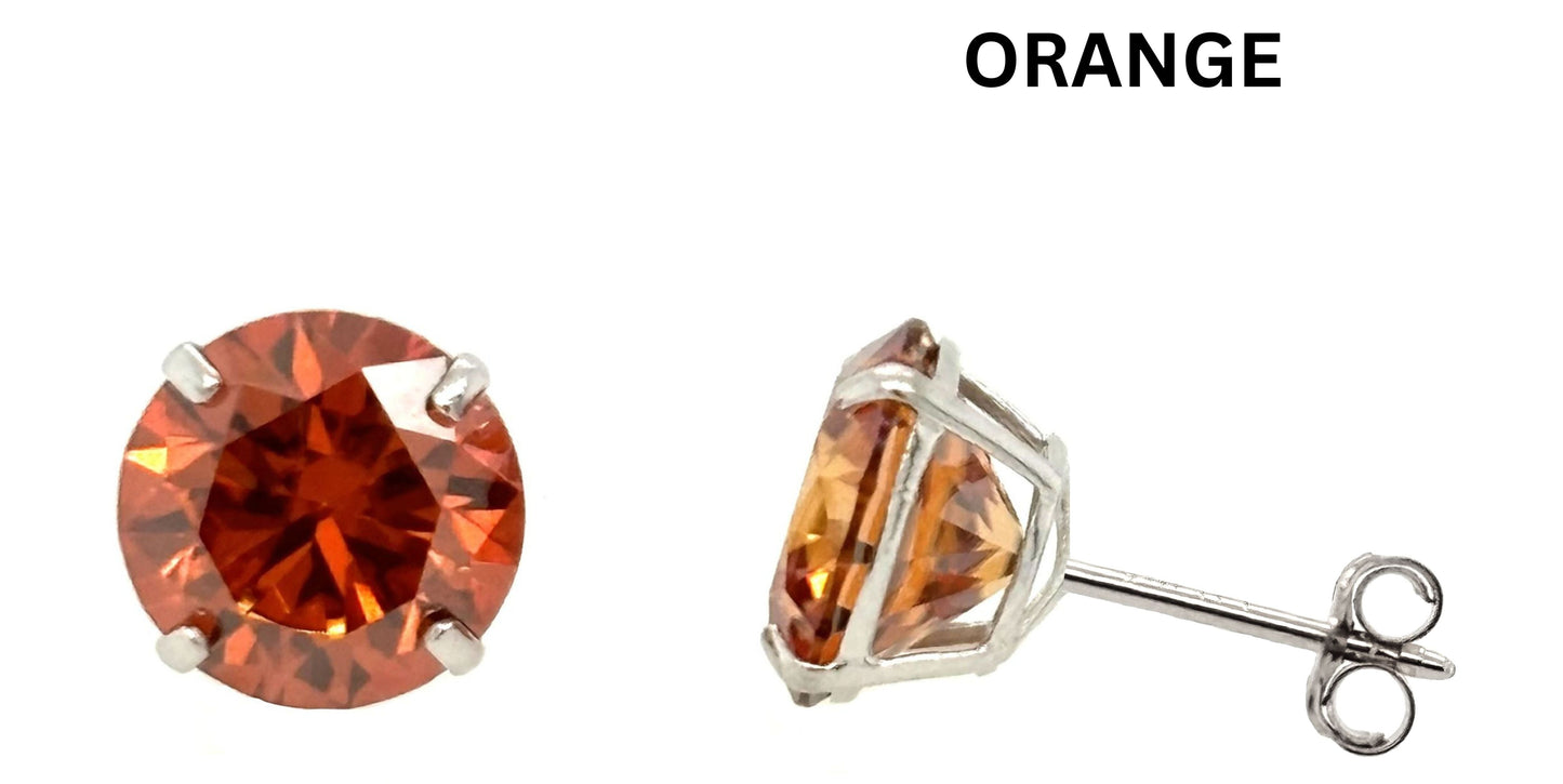 Moissanite 14k white gold earring