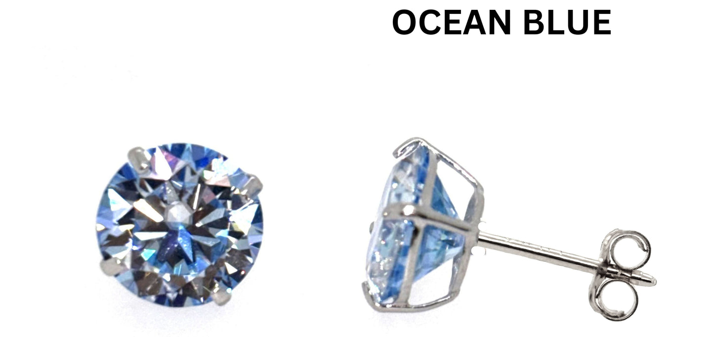 Moissanite 14k white gold earring