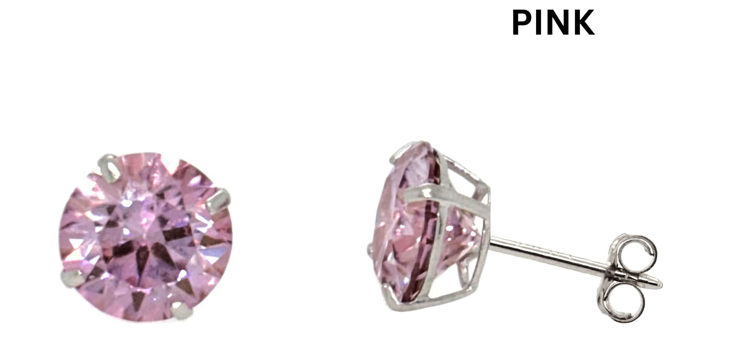 Moissanite 14k white gold earring