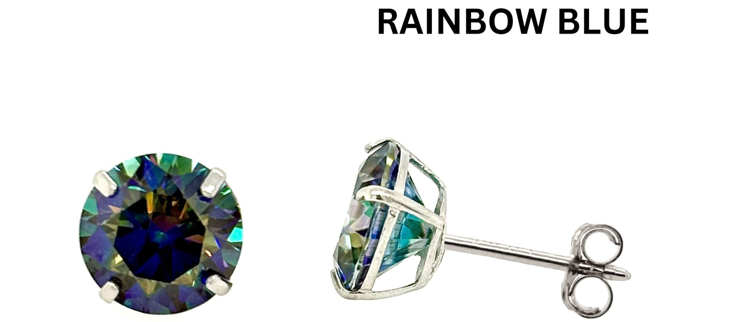 Moissanite 14k white gold earring