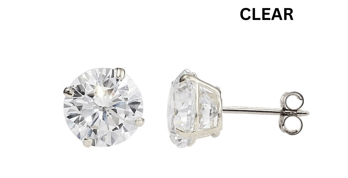 Moissanite 14k white gold earring