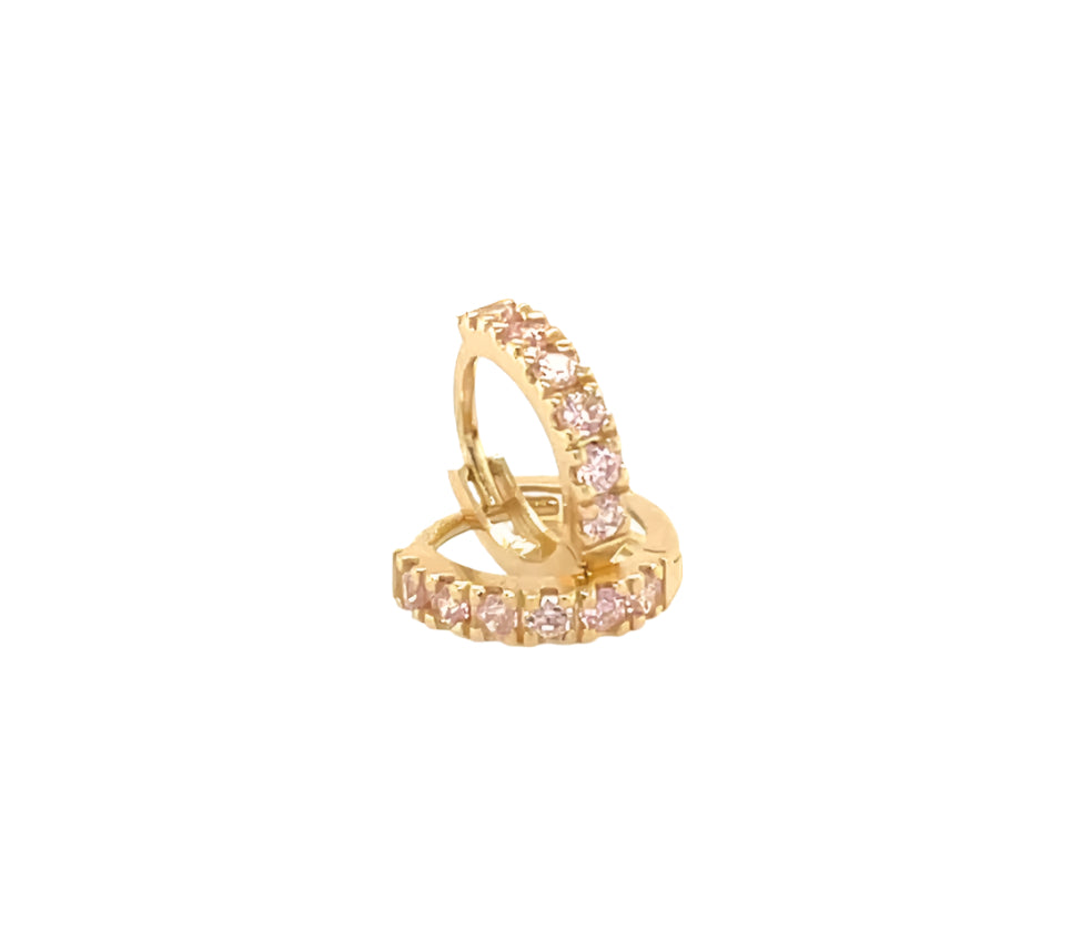 14k gold hoop with stone