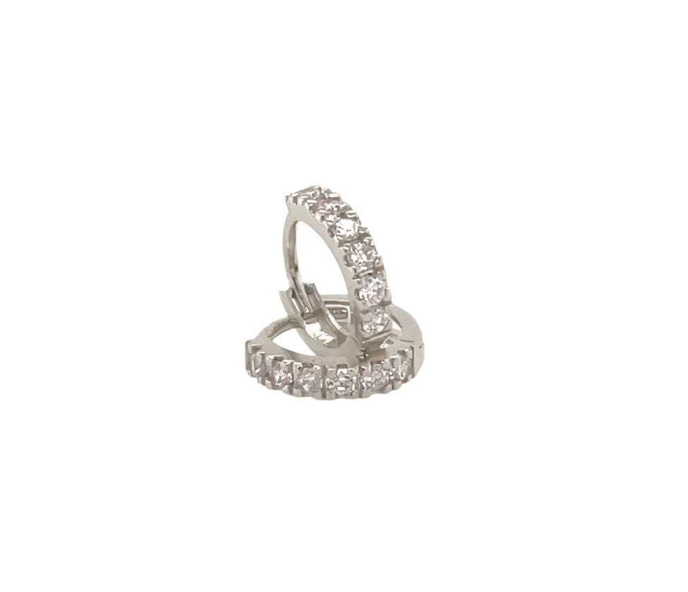 14k gold hoop with stone