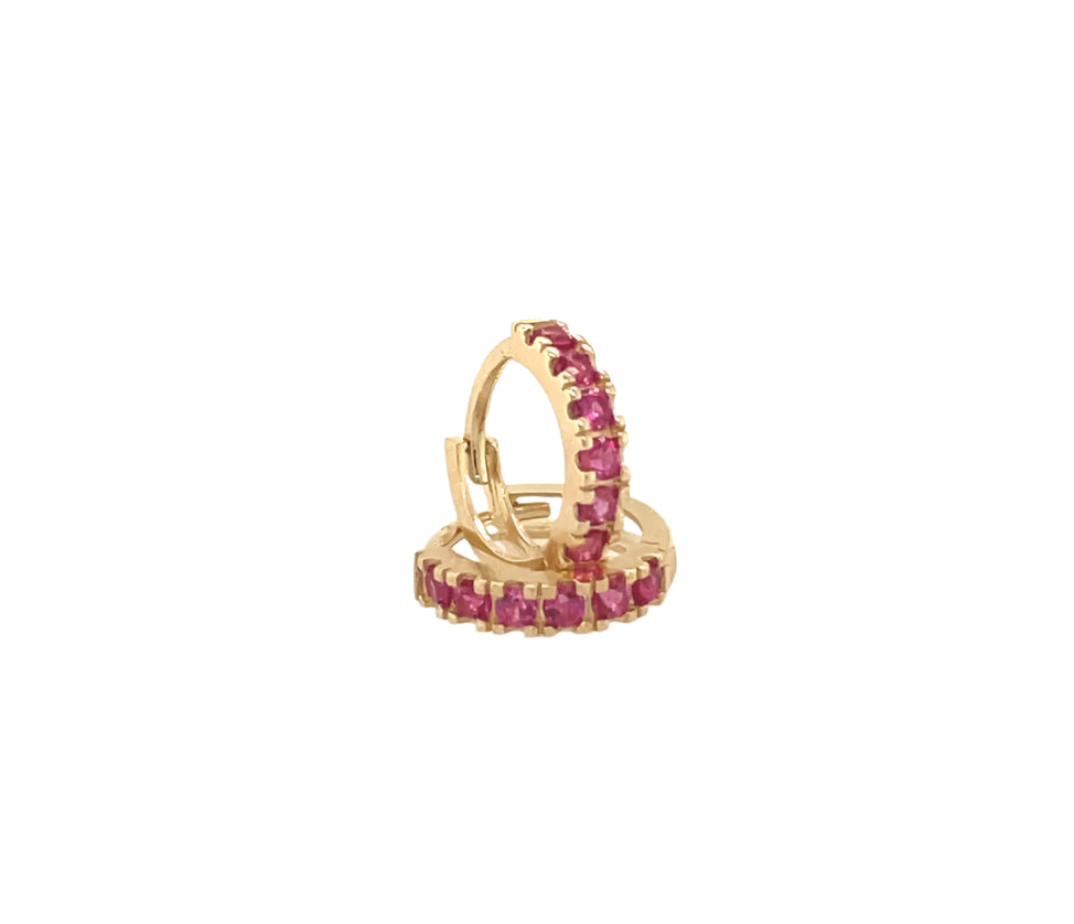 14k gold hoop with stone