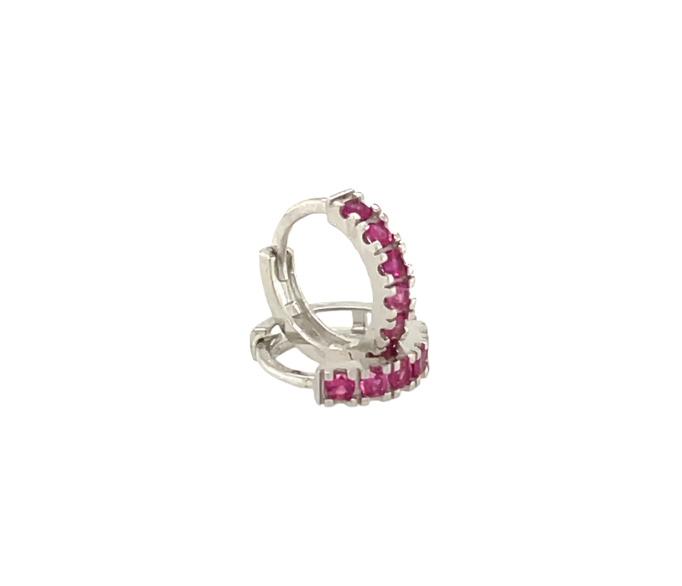 14k gold hoop with stone