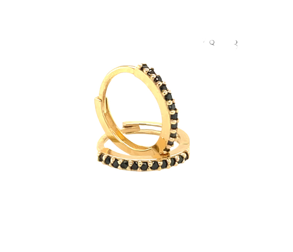 14k gold hoop with stone