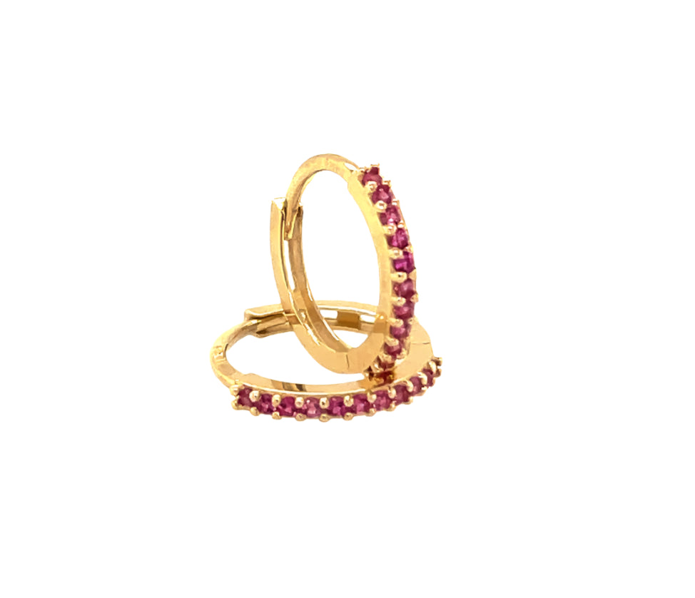 14k gold hoop with stone