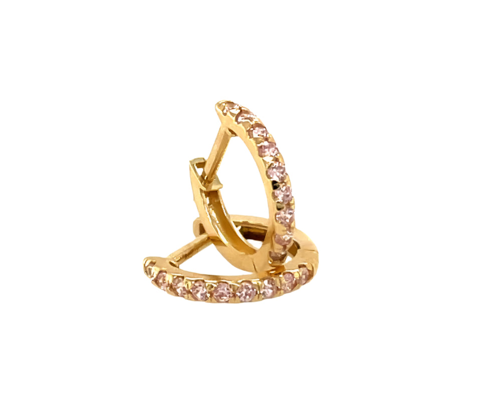 14k gold hoop with stone