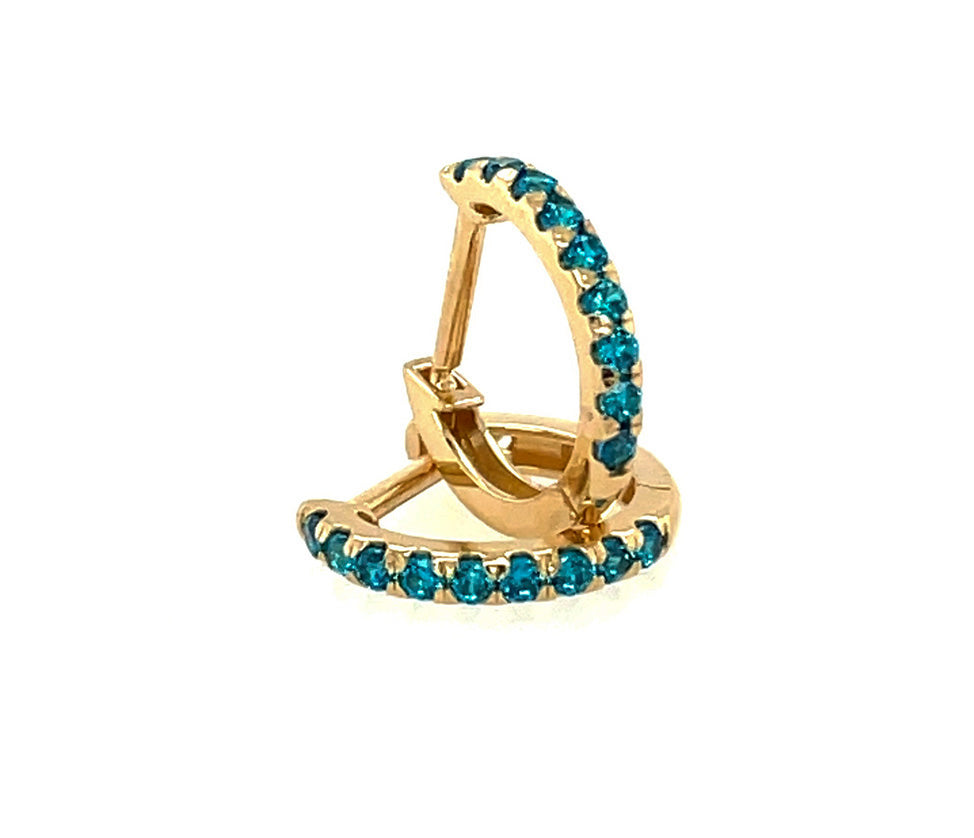 14k gold hoop with stone