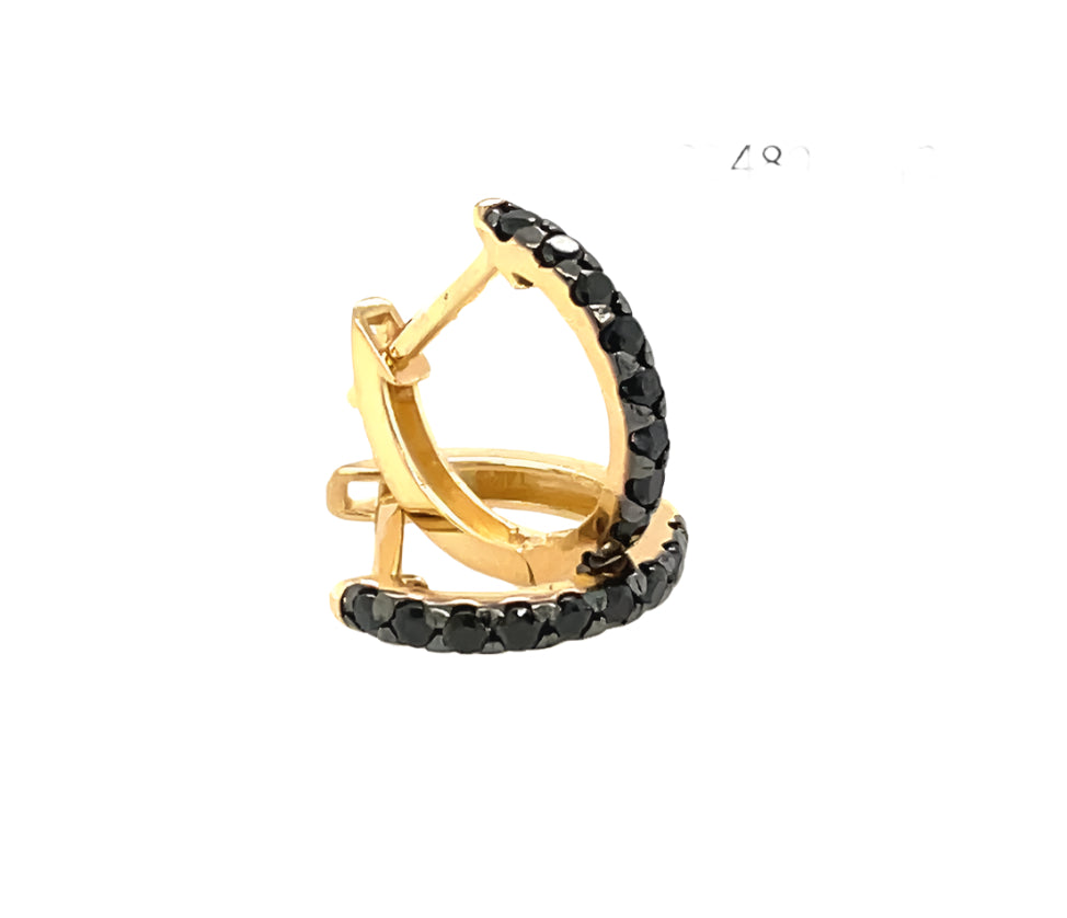 14k gold hoop with stone
