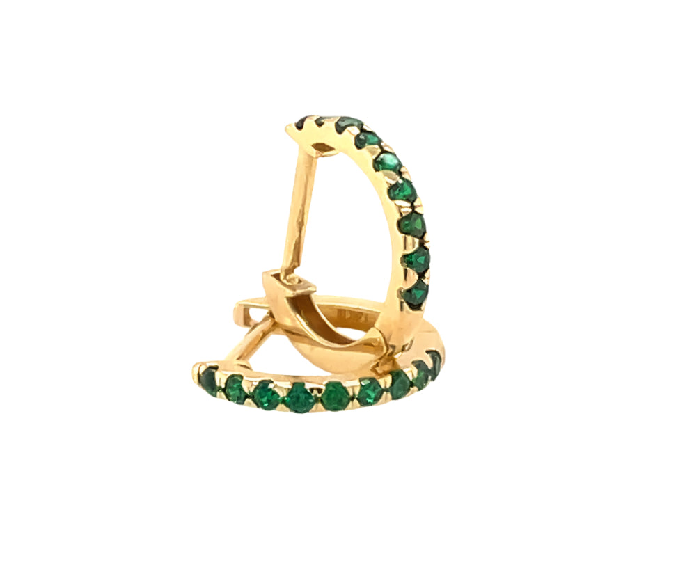 14k gold hoop with stone