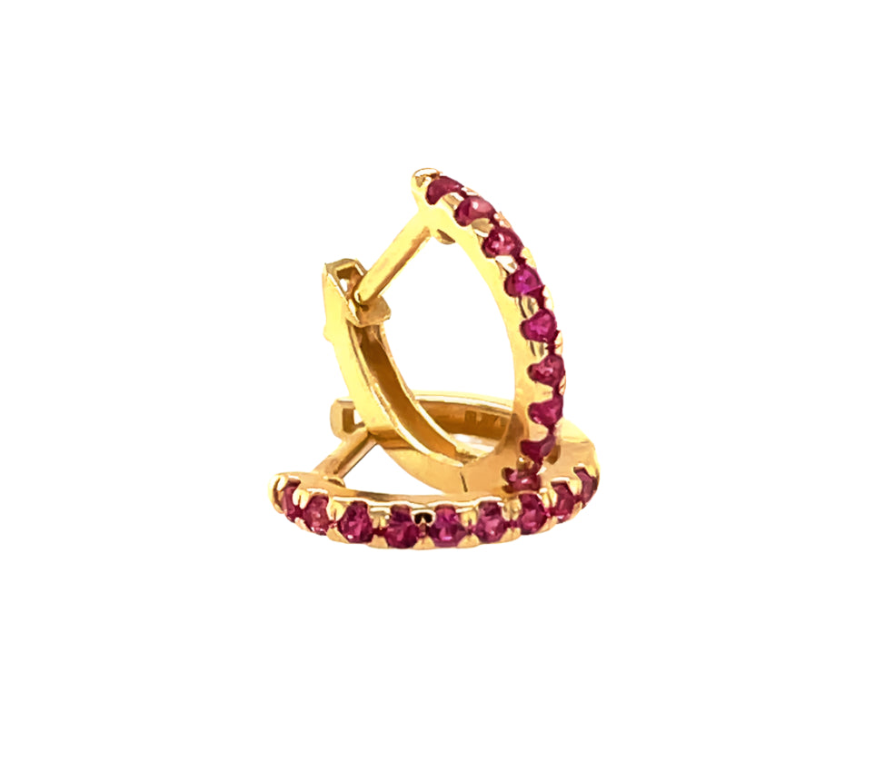14k gold hoop with stone