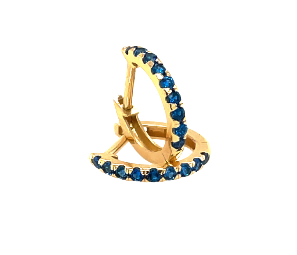 14k gold hoop with stone