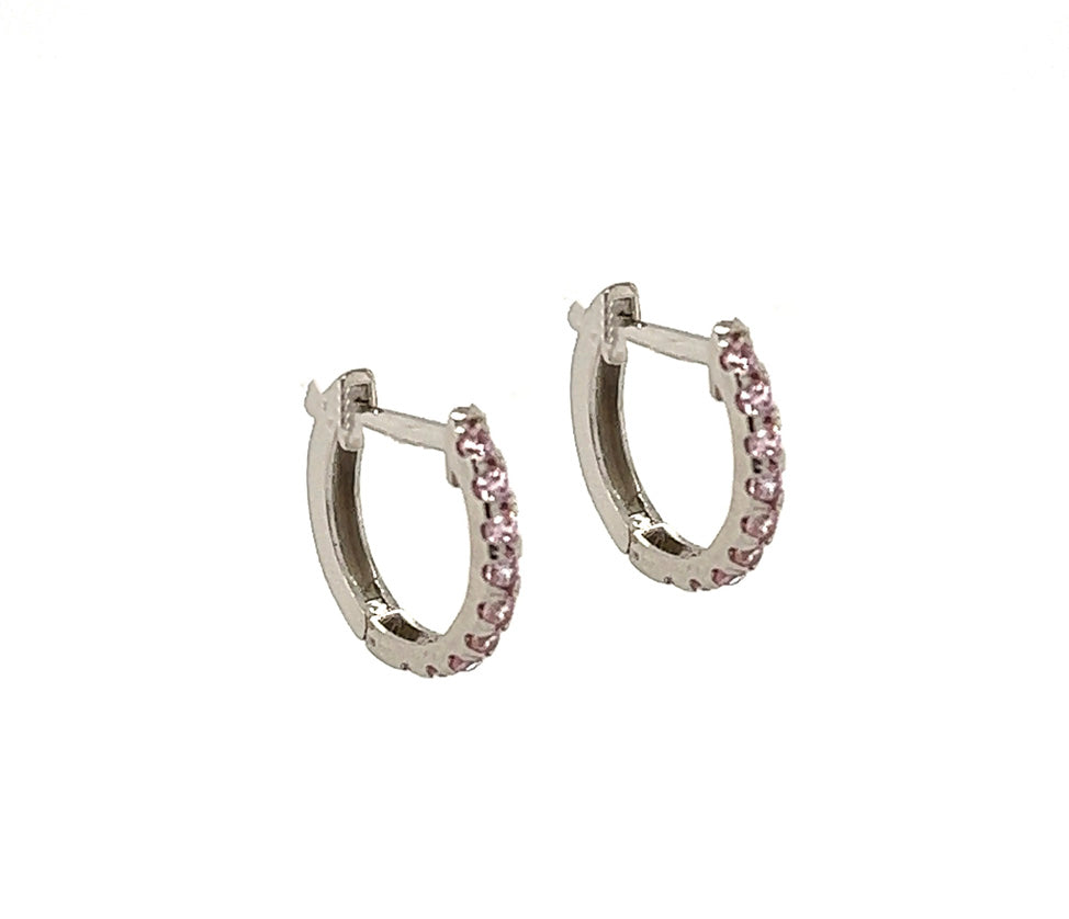 14k gold hoop with stone