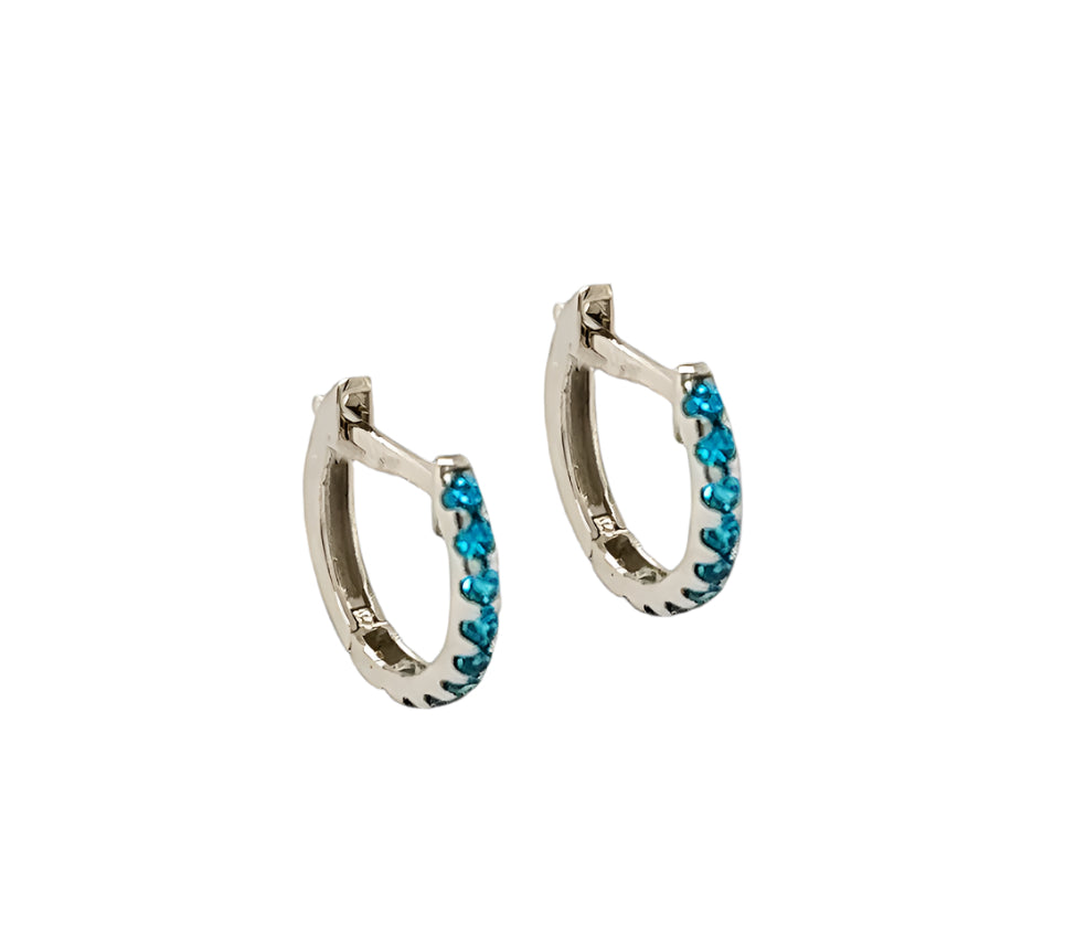 14k gold hoop with stone