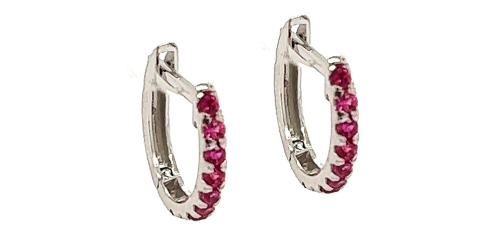 14k gold hoop with stone
