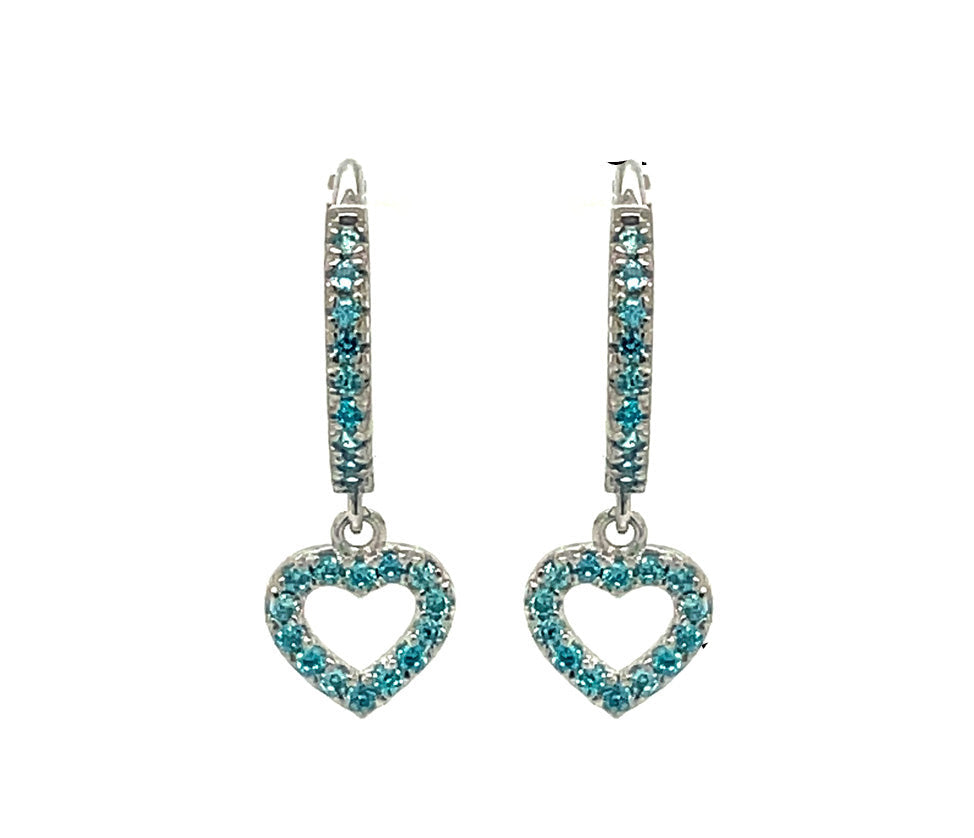 14k gold hoop with floating heart