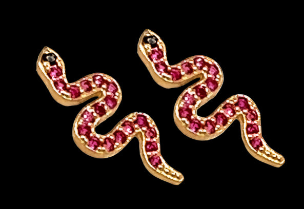 14k gold snake earrings