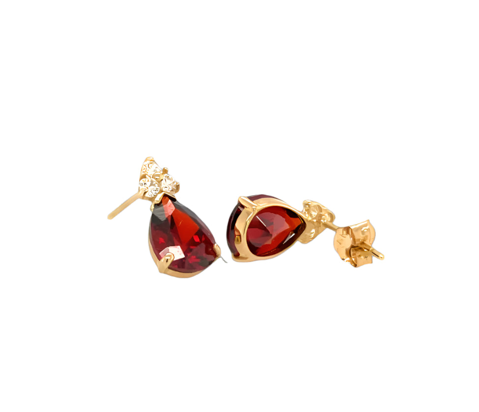 14k gold push back drop earrings