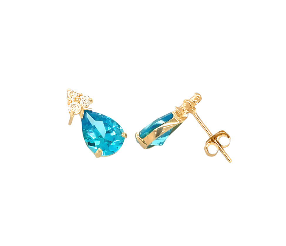 14k gold push back drop earrings