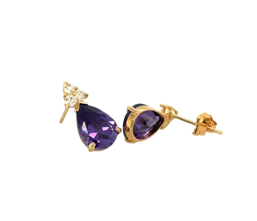 14k gold push back drop earrings