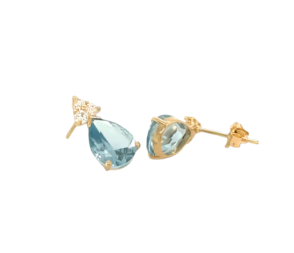 14k gold push back drop earrings