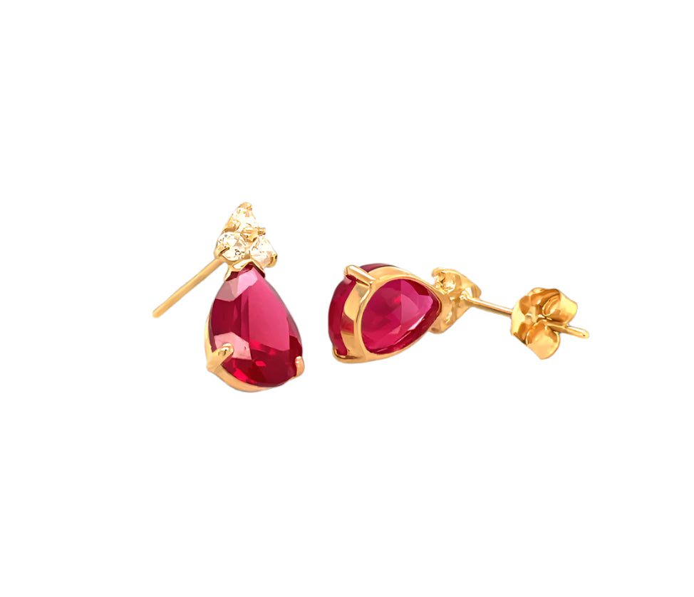 14k gold push back drop earrings