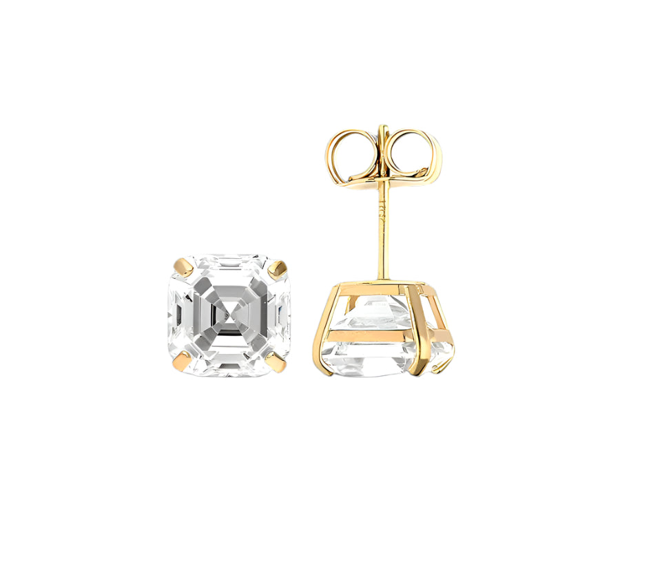 14k gold Square push back earrings
