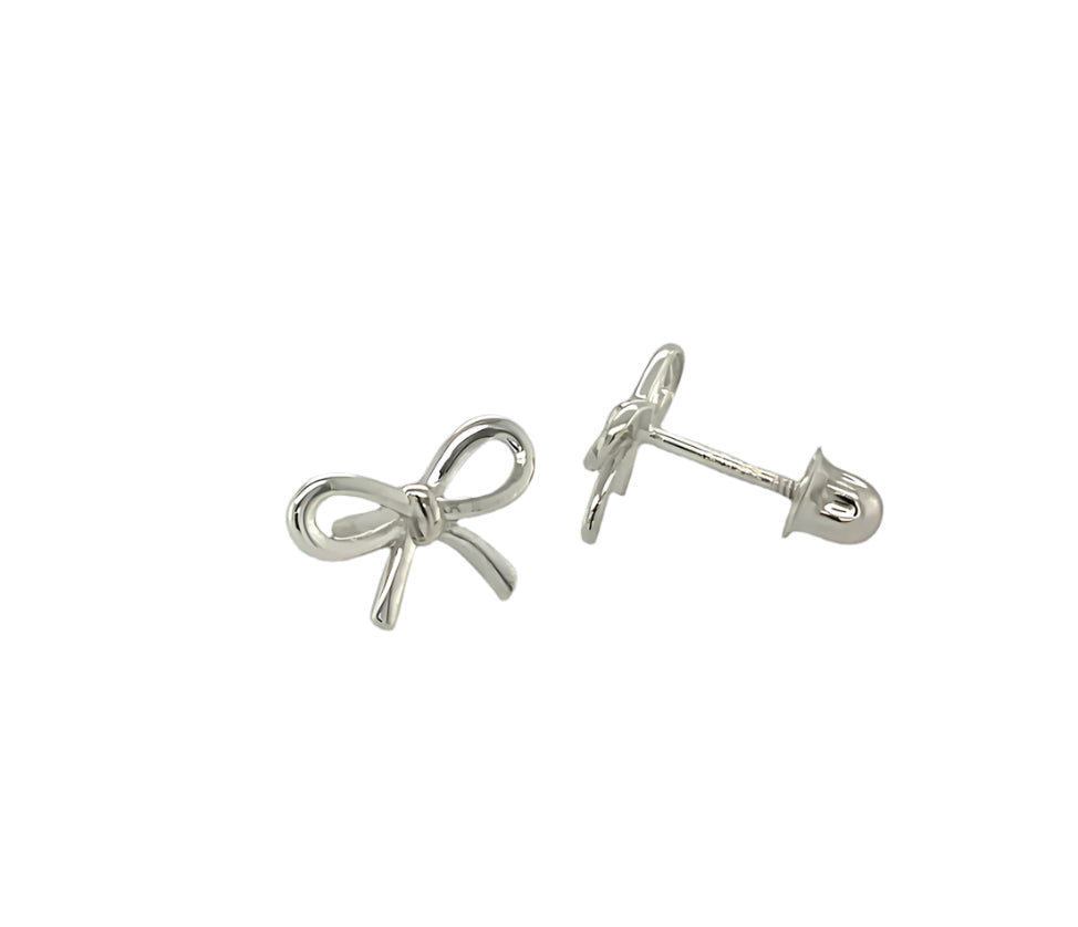 14k gold screw back bow tie