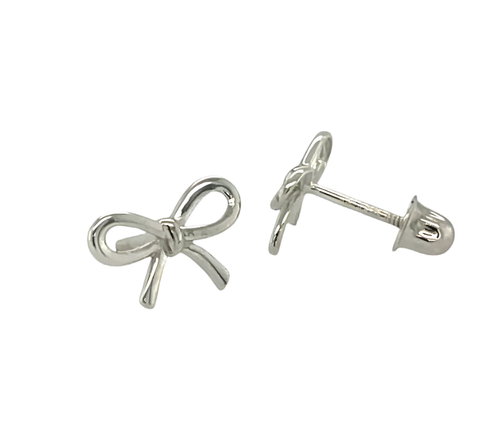 14k gold screw back bow tie