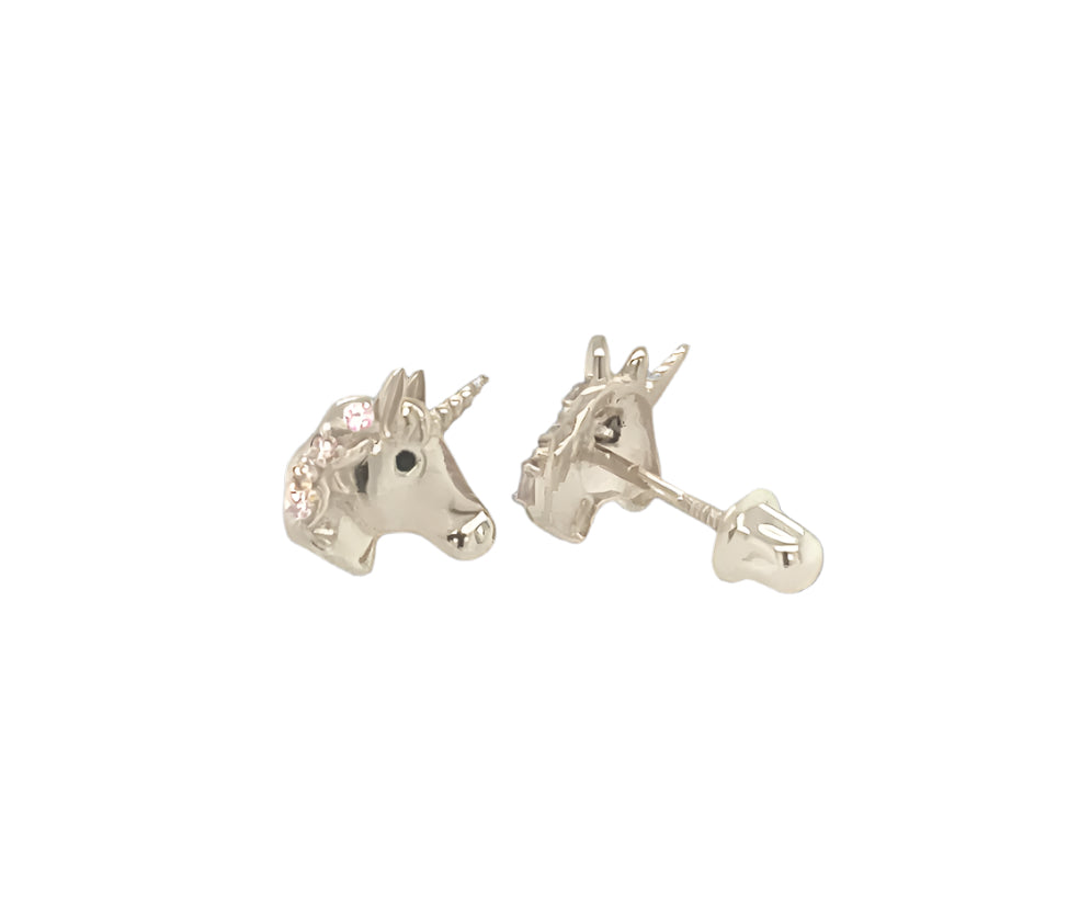 14k gold unicorn earrings