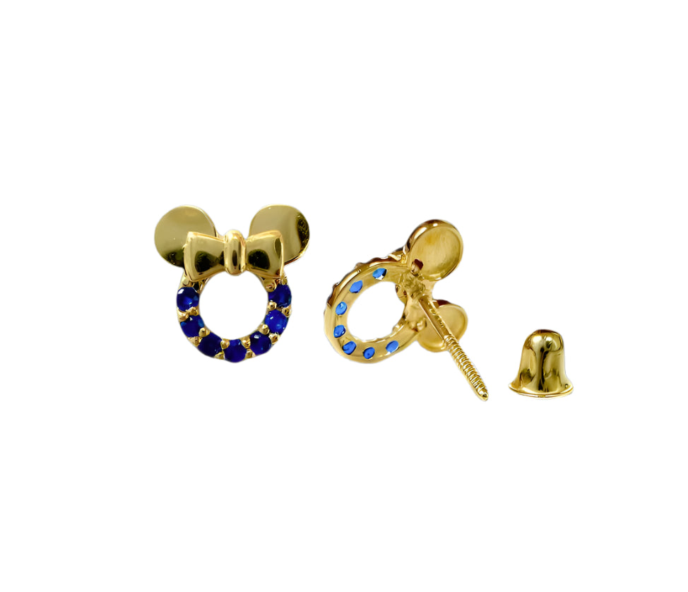 14k gold mini mouse earrings