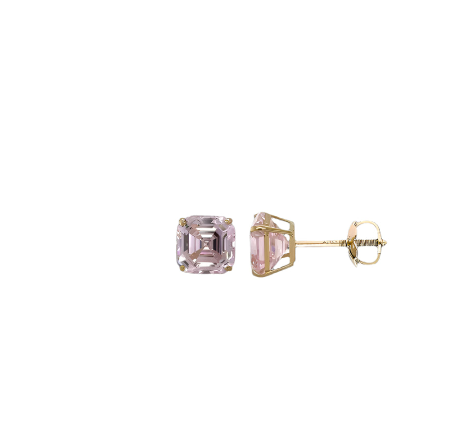 14k gold screw back square stone