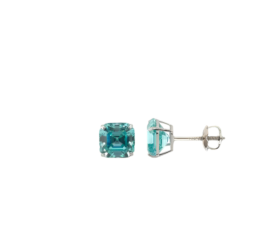 14k gold screw back square stone