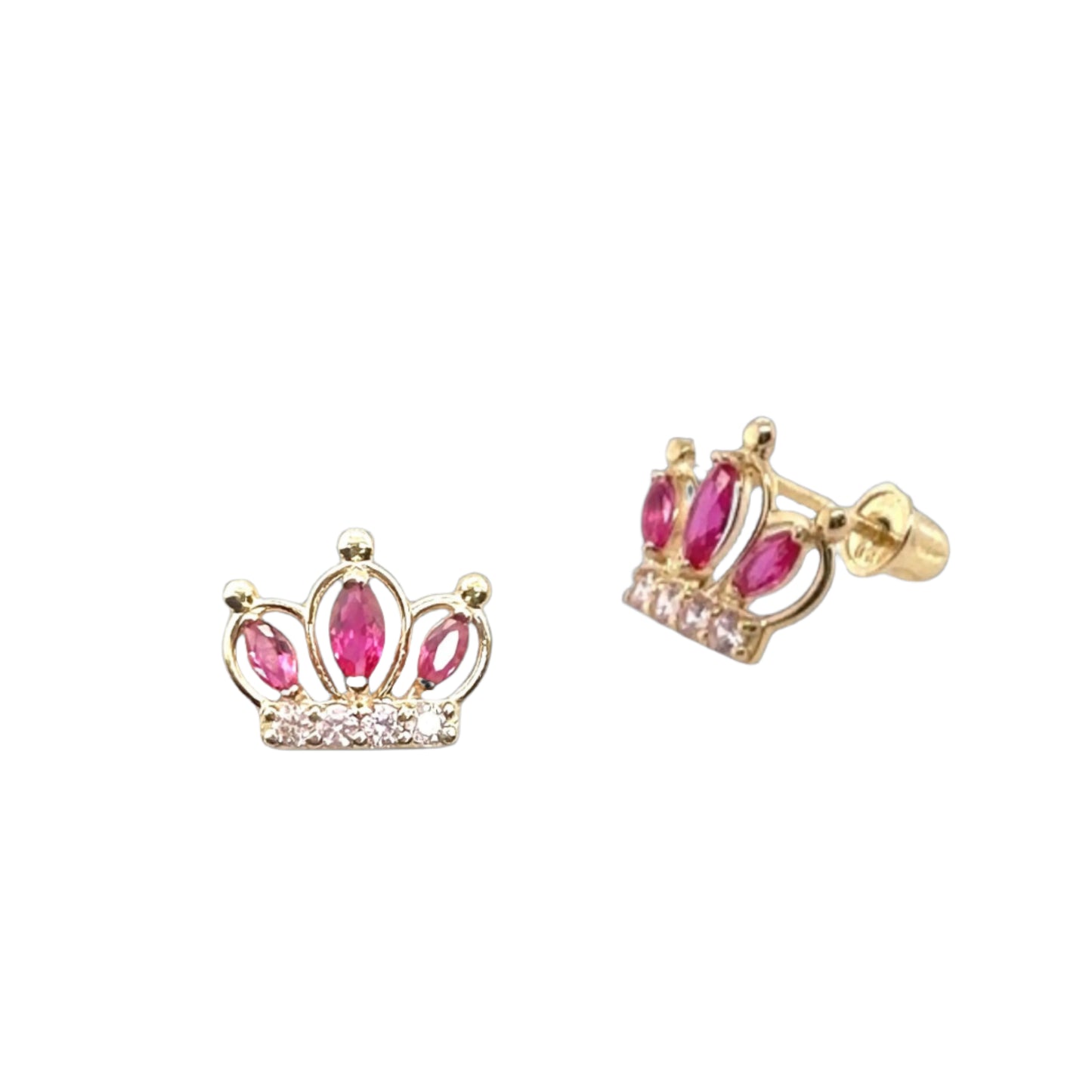 14k gold screw back crown with stones