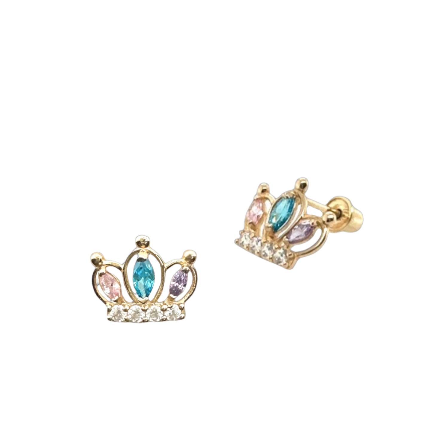 14k gold screw back crown with stones