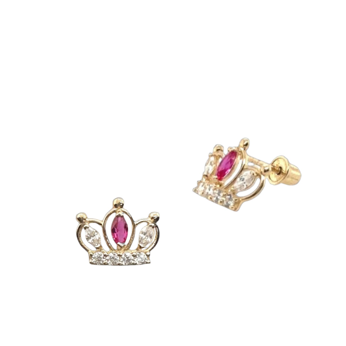 14k gold screw back crown with stones