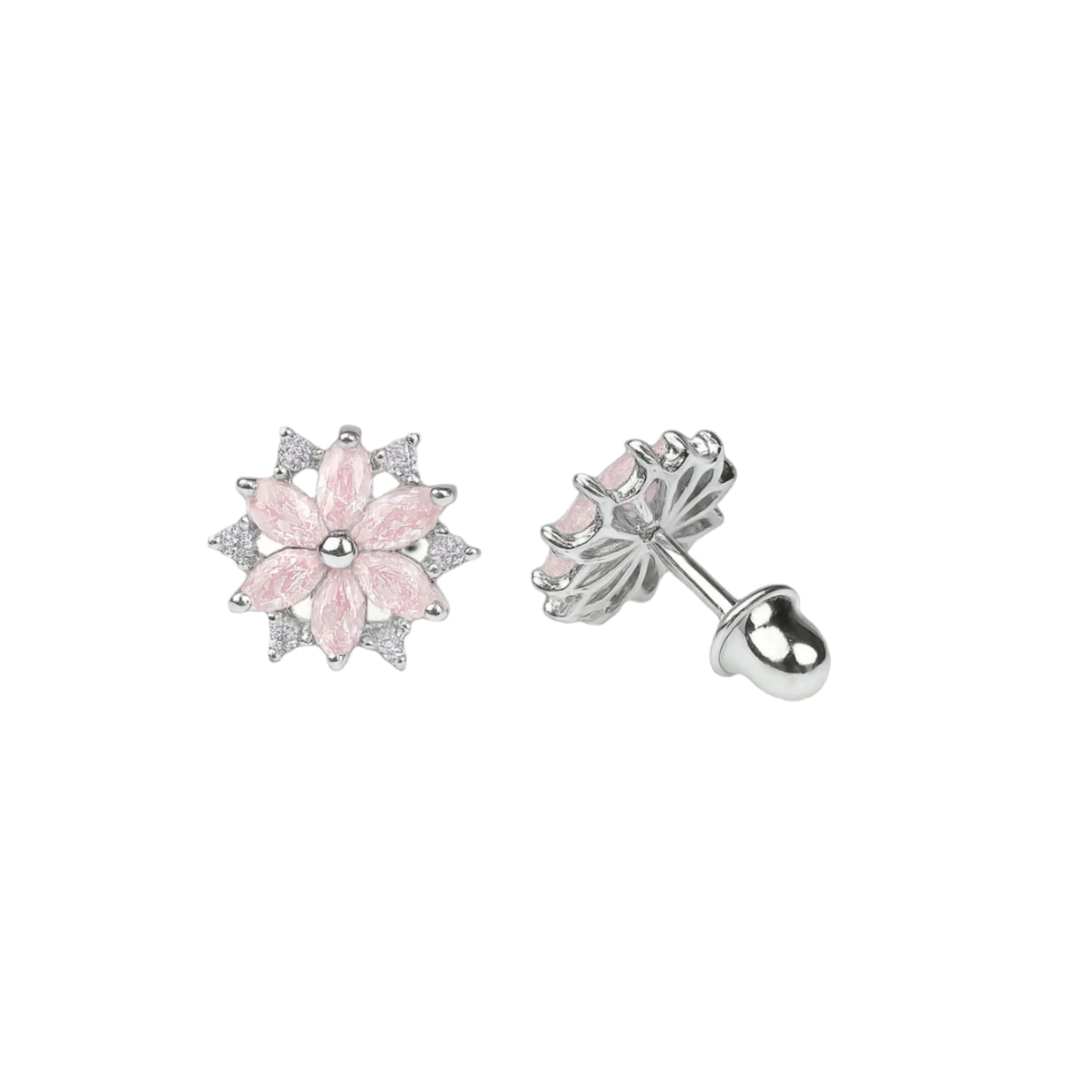 14k gold screw back and flower