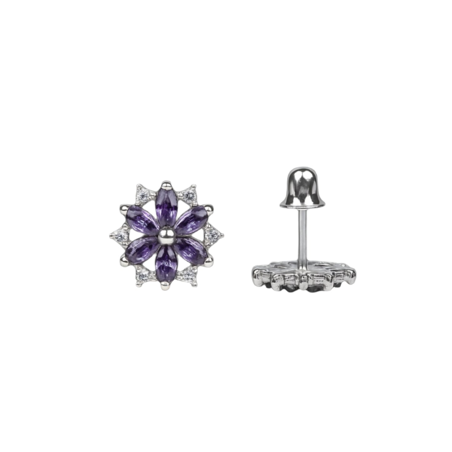 14k gold screw back and flower