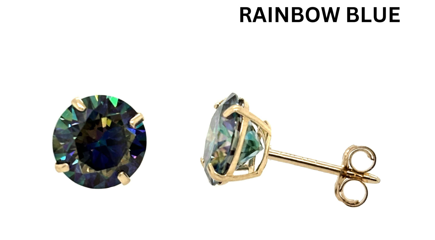 Moissanite 14k gold earring